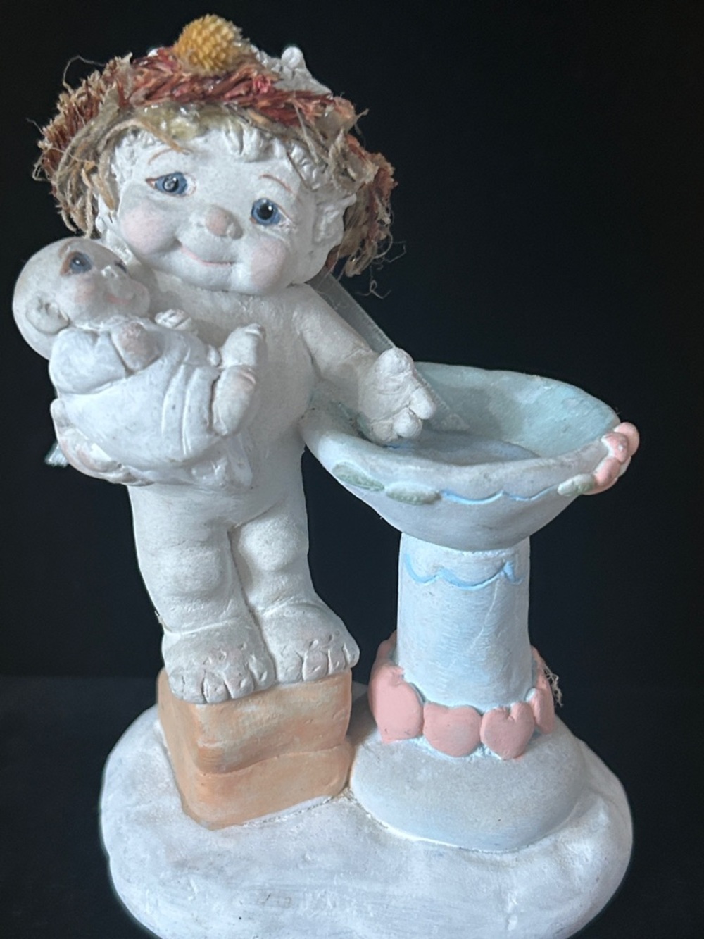 Creamsicle Plaster Ceramic The Christening 1996 Statue Collectable Signed